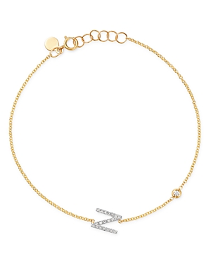 Zoe Lev 14K Yellow Gold Diamond Initial & Bezel Bracelet