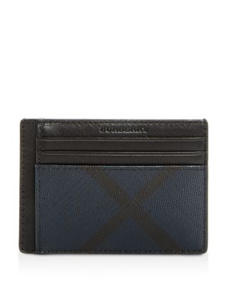 burberry london check and leather card case
