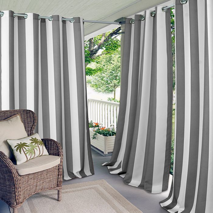 Elrene Home Fashions Aiden Stripe Indoor/Outdoor Curtain Collection ...