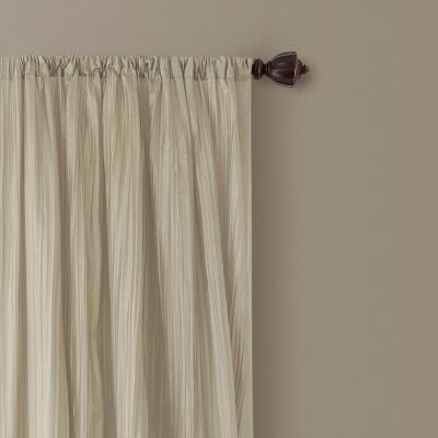 Athena 52" x 95" Crinkled Curtain Panels, Pair with Scarf Valance