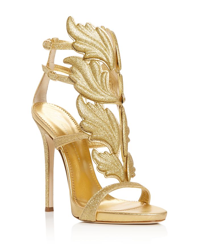 Giuseppe Zanotti Women's Cruel Wing-embellished Sandals In Oro Glitter Leather ModeSens