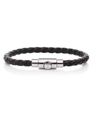 salvatore ferragamo men's leather bracelet