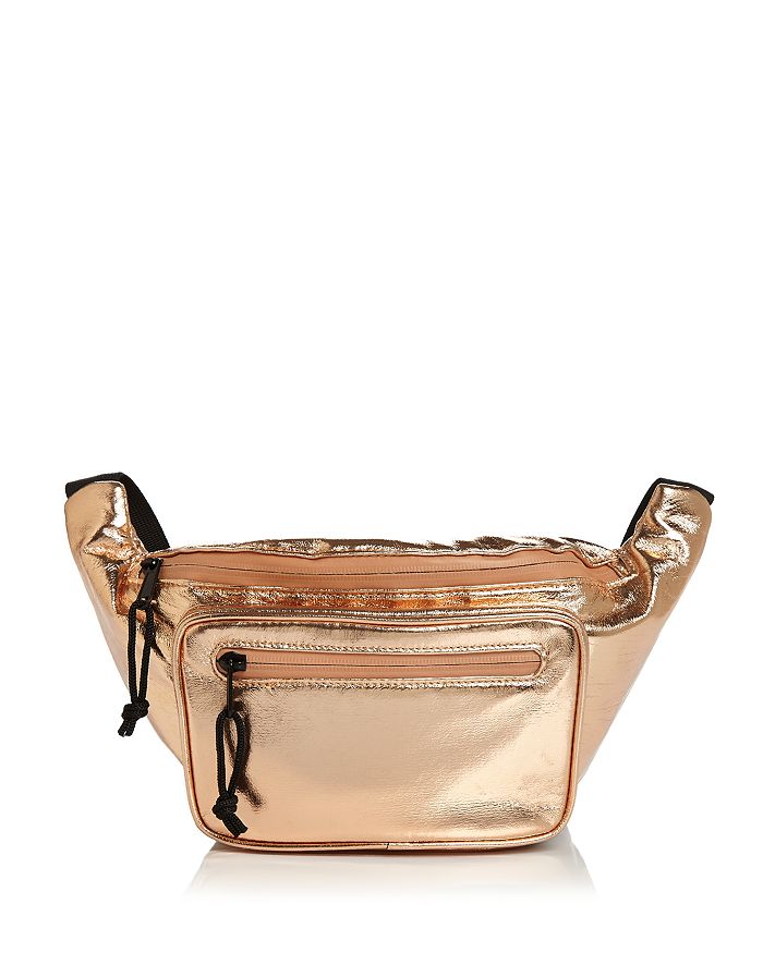 Sol & Selene Hands Down Medium Nylon Belt Bag In Rose Gold/black