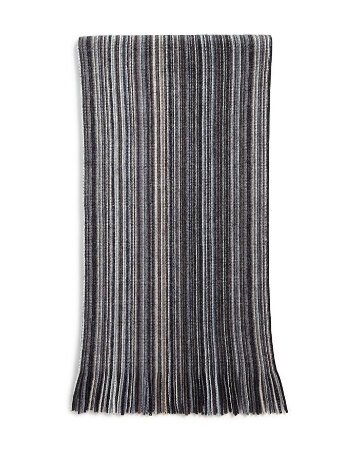 The Men's Store At Bloomingdale's Multi-color Stripe Wool Scarf - 100% Exclusive In Medium Gray