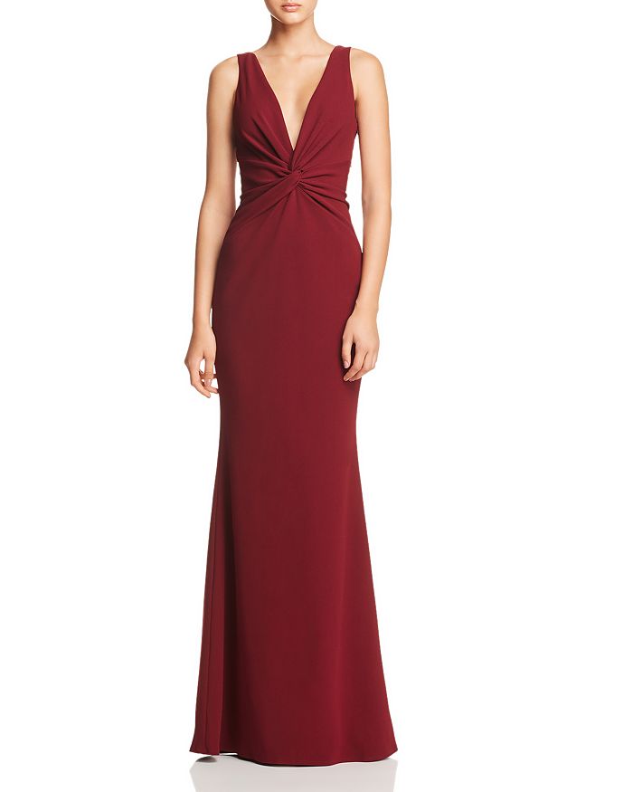 Katie May Tay Twist-detail Gown - 100% Exclusive In Bordeaux