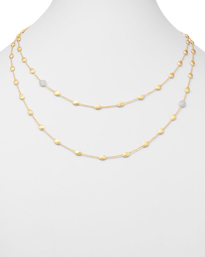 Shop Marco Bicego 18k Yellow Gold Siviglia Diamond Long Station Necklace, 49.25 In White/gold