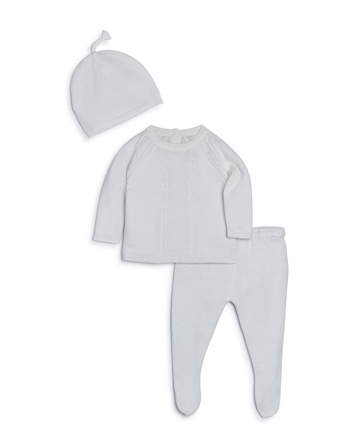 Angel Dear Kids' Unisex Knit Hat, Cardigan & Footie Pants Take-me-home Set - Baby In Ivory