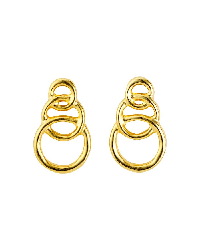 Uno De 50 Gold Chain Graduated Loops Drop Earrings