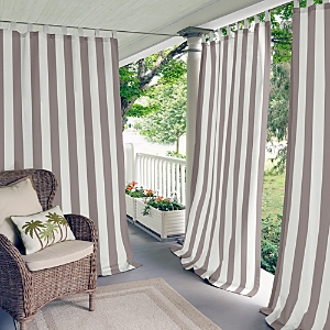 Elrene Home Fashions Highland Stripe Indoor/outdoor Curtain Panel, 50 X 108 In Gray