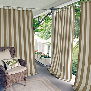 Elrene Home Fashions Highland Stripe Indoor/outdoor Curtain Panel, 50 X 84 In Natural