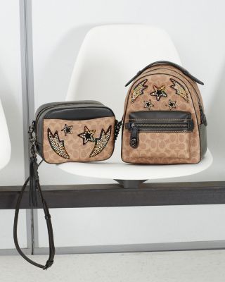 COACH Rainbow Stud & Crystal Embellished Signature Coated Canvas Campus  Backpack 23 - Exclusive | Bloomingdale's Handbags