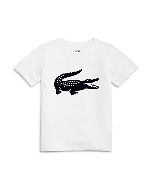Lacoste Boys' Crocodile Logo Graphic Tee - Little Kid, Big Kid In White