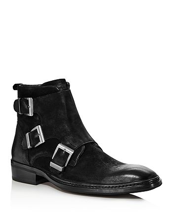 KARL LAGERFELD Paris Men's Buckled Leather Ankle Boots | Bloomingdale's