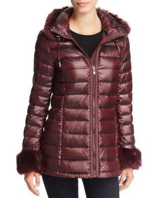 Via Spiga - Faux Fur Trim Puffer Jacket