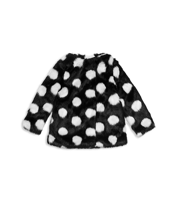 kate spade new york Girls Polka Dot Faux Fur Coat Little Kid