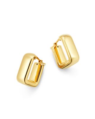 yellow gold square hoop earrings