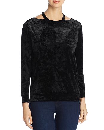 Coin Crushed Velvet Cutout Top | Bloomingdale's
