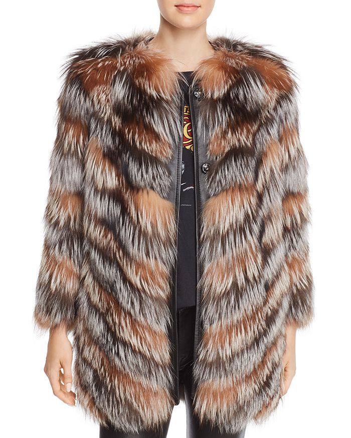 Maximilian Furs X Zac Posen Fox Fur Coat - 100% Exclusive In Crystal/silver