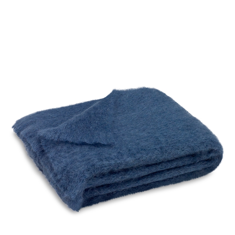 LANDS DOWNUNDER MOHAIR THROW MO-INDIGO
