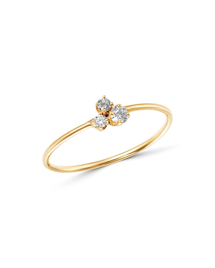 ZOË CHICCO 14K YELLOW GOLD DIAMOND CLUSTER STACKING RING,3MSR 2 D