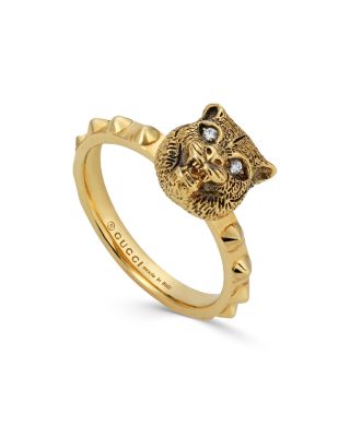 gucci feline ring gold