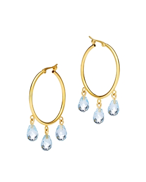 Bloomingdale S Blue Topaz Briolette Hoop Earrings In 14k Yellow Gold Bloomingdale S Blue Topaz Briolette Hoop Earrings In 14k Yellow Gold 100 Exclusive