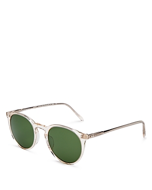 Oliver Peoples O'malley Round Sunglasses, 48mm In Beige/brown Solid