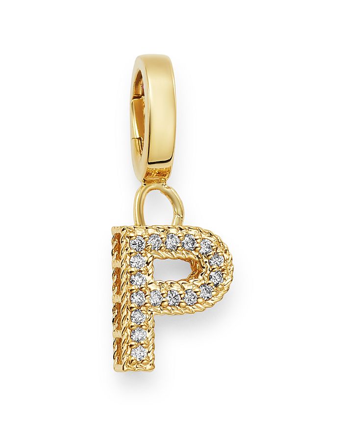 Roberto Coin 18k Yellow Gold Diamond Initial Charm In P/gold