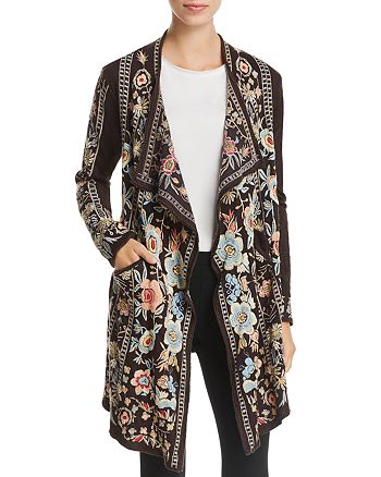 Johnny Was Nika Embroidered Long Open Cardigan | Bloomingdale's