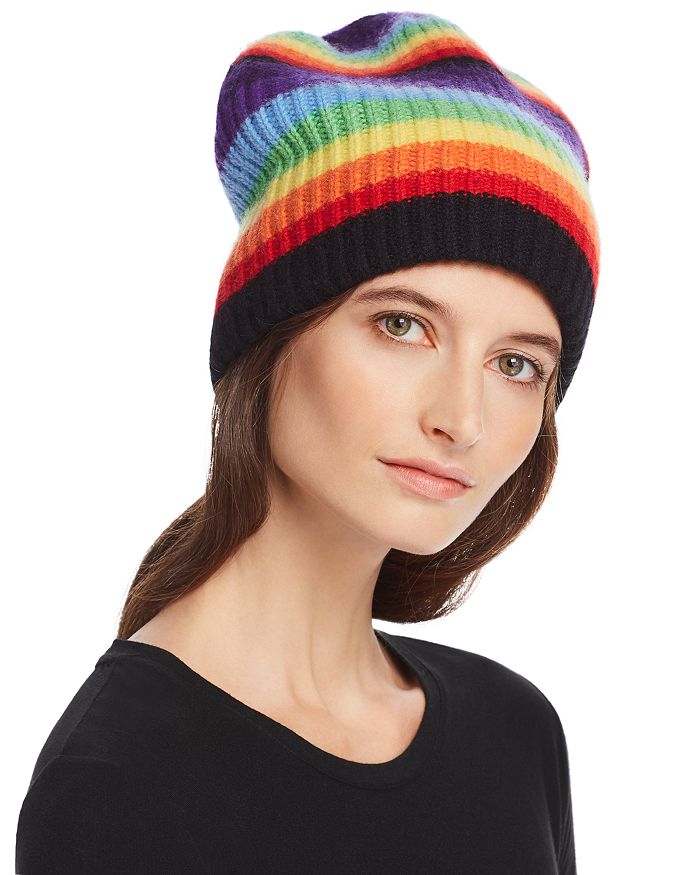 Madeleine Thompson Rainbow Stripe Cashmere Hat Bloomingdale s