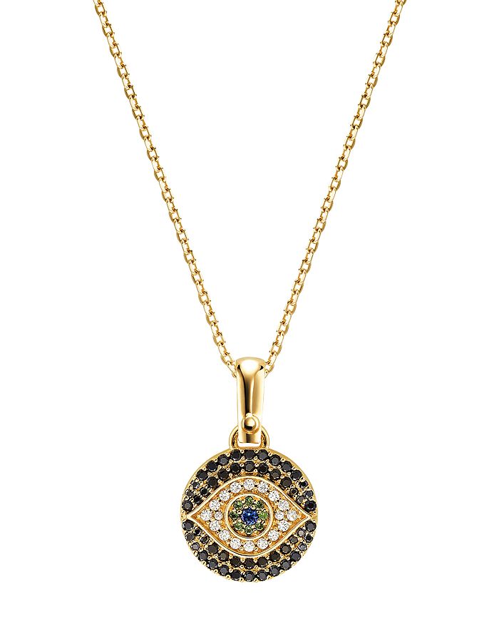 Michael Kors Custom Kors Evil Eye Necklace In 14k Gold-plated Sterling Silver, 16