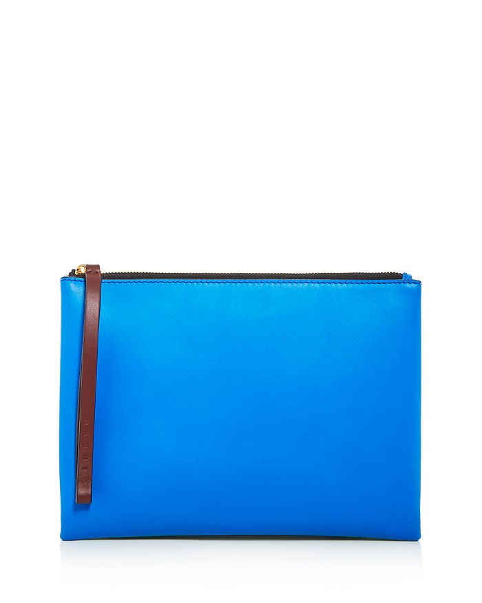 MARNI Pochette Color-Block Leather Wristlet,PHMO0001U1LV589