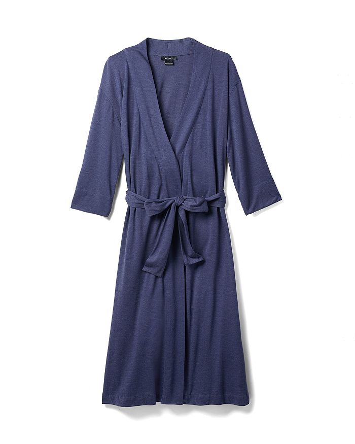 Shop Natori Shangri La Knit Robe In Heather Navy Blue