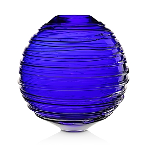 William Yeoward Crystal Miranda Globe Vase, 11 In Blue