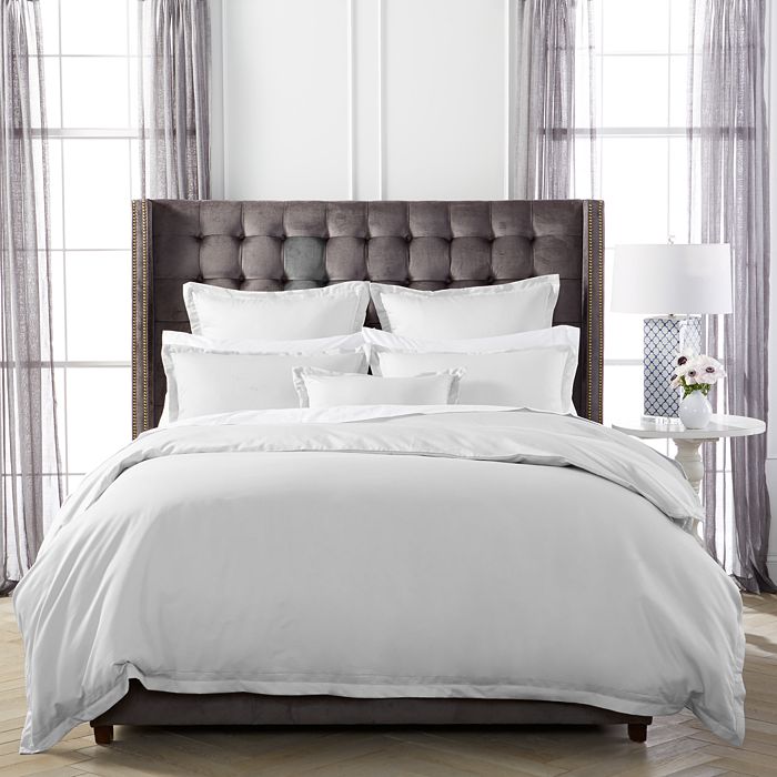 Shop Hudson Park Collection 680tc Sateen Duvet Cover, Full/queen - 100% Exclusive In Silver