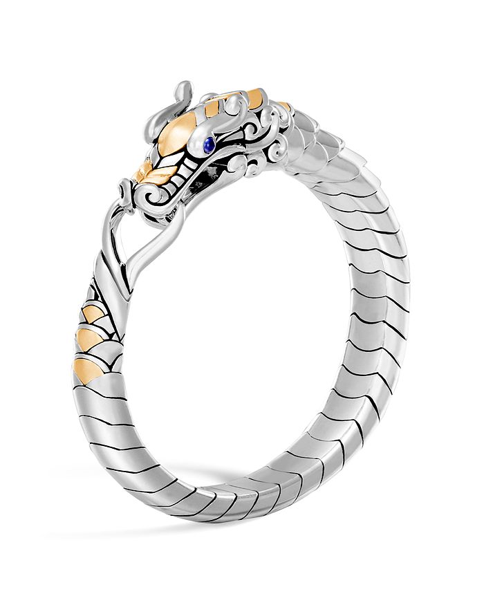 JOHN HARDY 18K YELLOW GOLD & STERLING SILVER LEGENDS NAGA BRACELET WITH BLUE SAPPHIRE EYES,BZS650106BSPXM