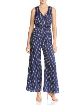 polka dot wide leg jumpsuit