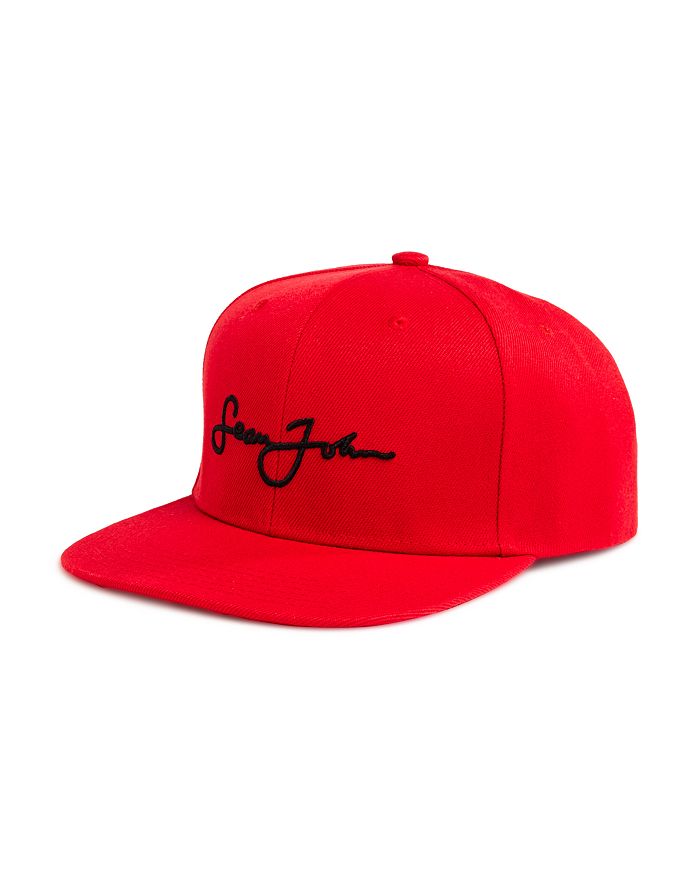 Sean John Logo Embroidered Cap In Red