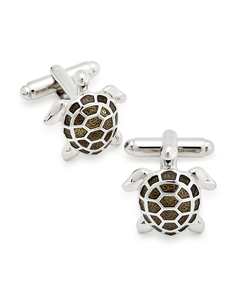 Link Up Sea Turtle Cufflinks In Green
