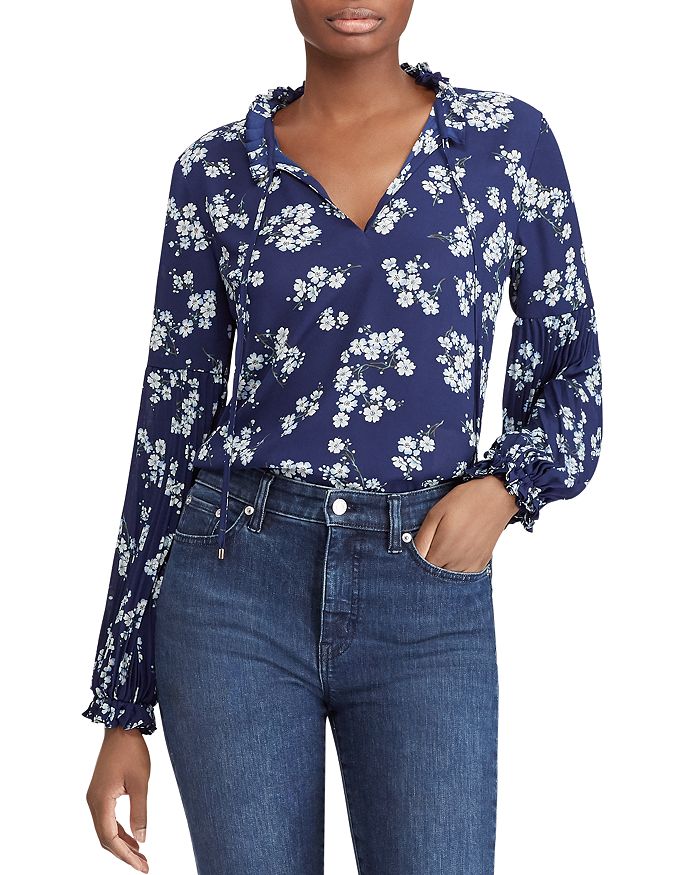 Ralph Lauren Floral Print Peasant Blouse Bloomingdale s