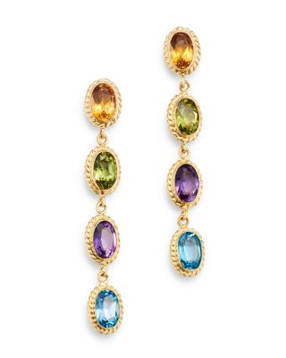 bezel set gemstone earrings