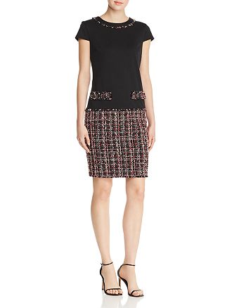 Karl Lagerfeld Paris Ponte Tweed Dress Bloomingdale S
