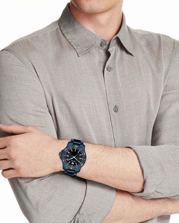 Shop Movado Series 800 Blue Watch, 40mm In Black/blue