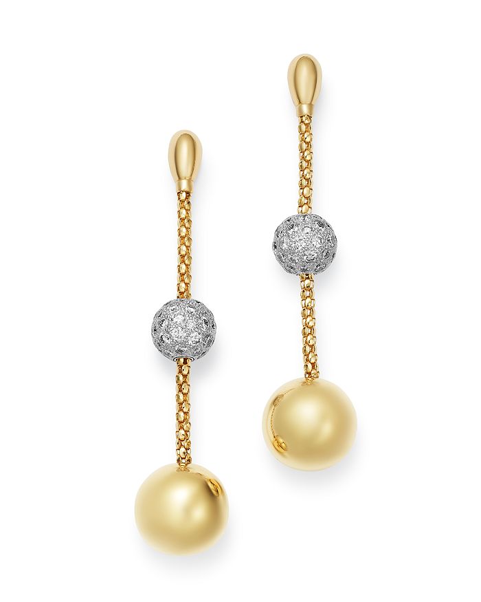 Bloomingdale's Diamond Bead Drop Earrings In 14k Yellow Gold, 2.2 Ct. T.w. - 100% Exclusive In White/gold