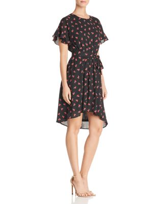 AQUA - Floral Print High/Low Dress - 100% Exclusive