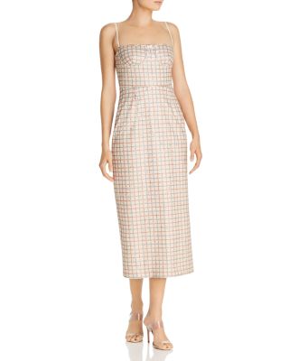 SAU LEE - Jacqueline Sequined Check-Print Midi Sheath Dress
