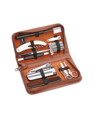 Leather Travel & Grooming Toiletry Kit