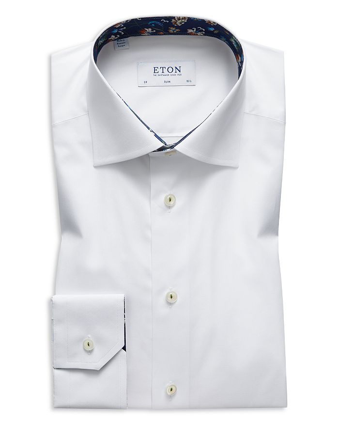 Eton Solid Floral Contrast Slim Fit Dress Shirt | Bloomingdale's