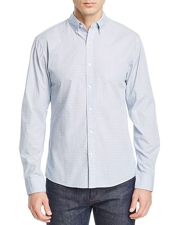Michael Kors Melton Micro Tile-Print Slim Fit Button-Down Shirt ...