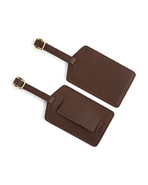 Shop Royce New York Leather Luggage Tag In Brown